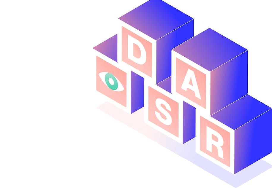 Illustration of cubes with DSAR letters