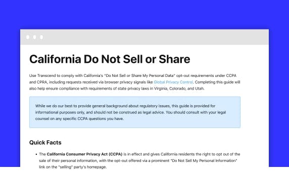 A composite image of a website titled California Do Not Sell or Share