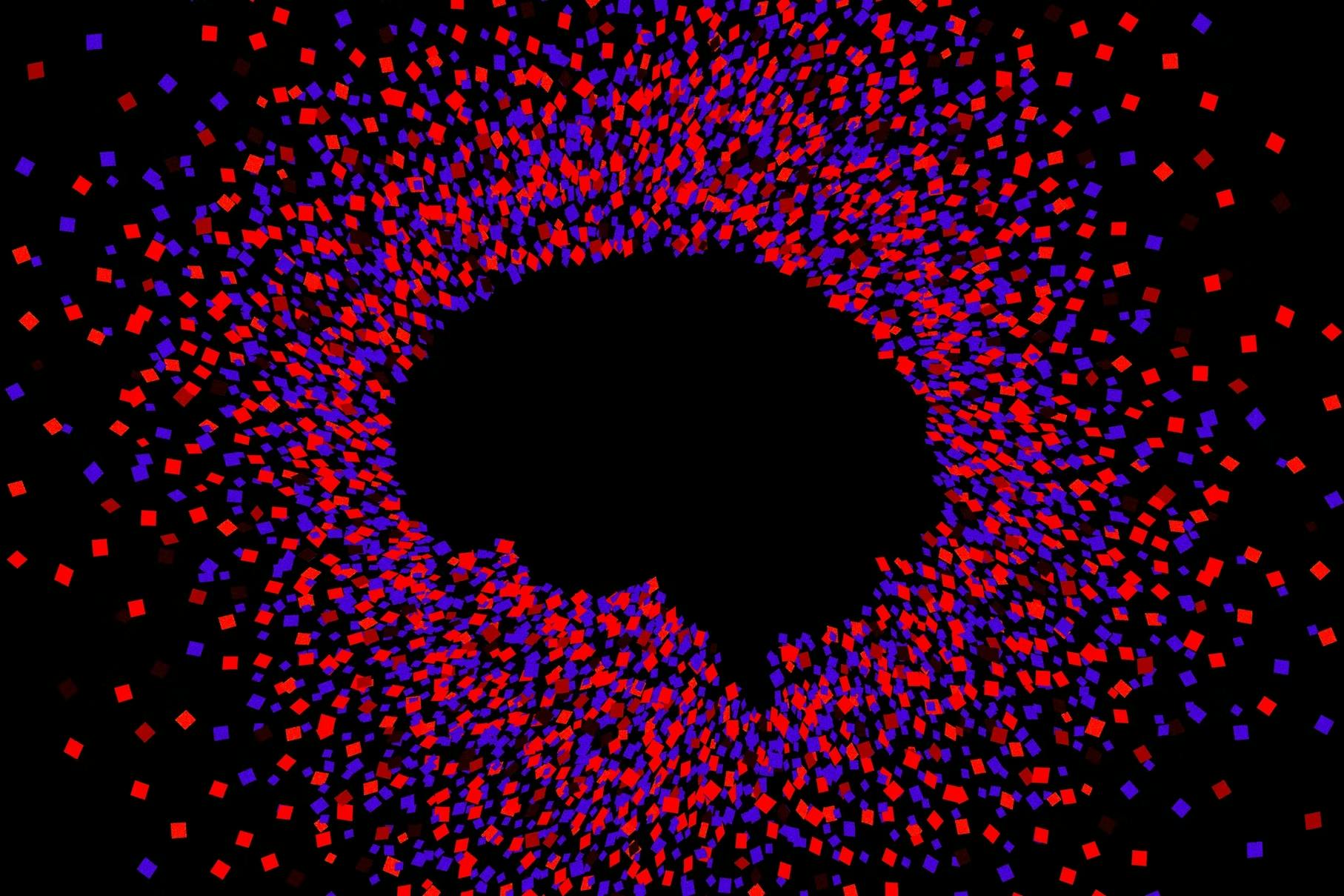 Illustation of colored particles