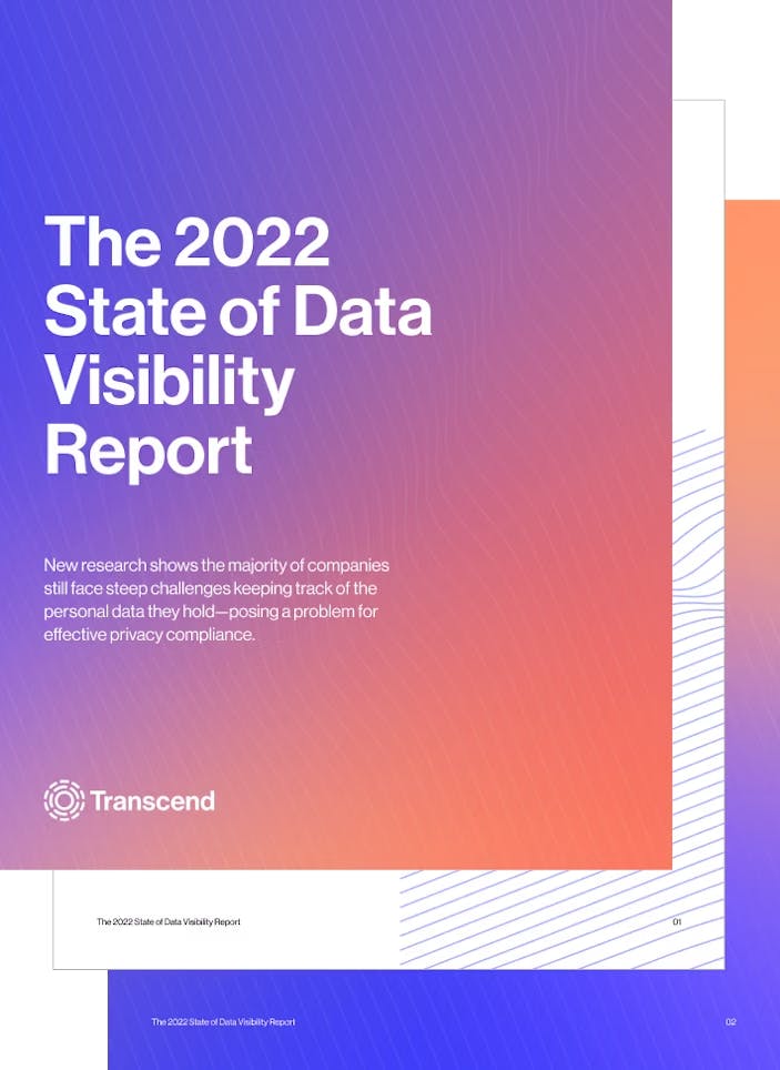 An image of Transcend's 2022 State of Data Visibility Report