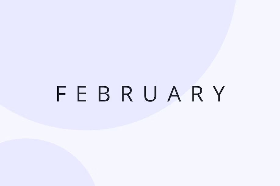 A graphic image of the word February in type.