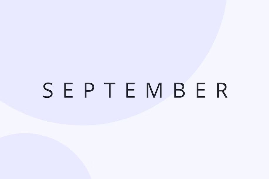 A graphic image of the word September in type.